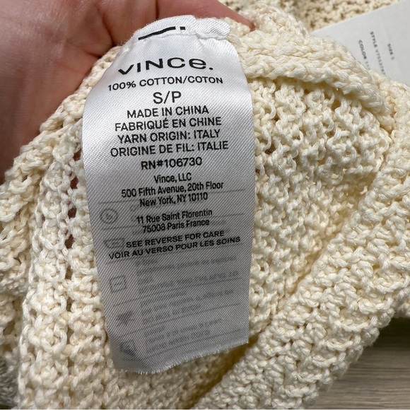 Vince Short Sleeve Crochet Top - Picture 7 of 8